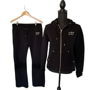BCBG black sweatsuit in good used condition XL
